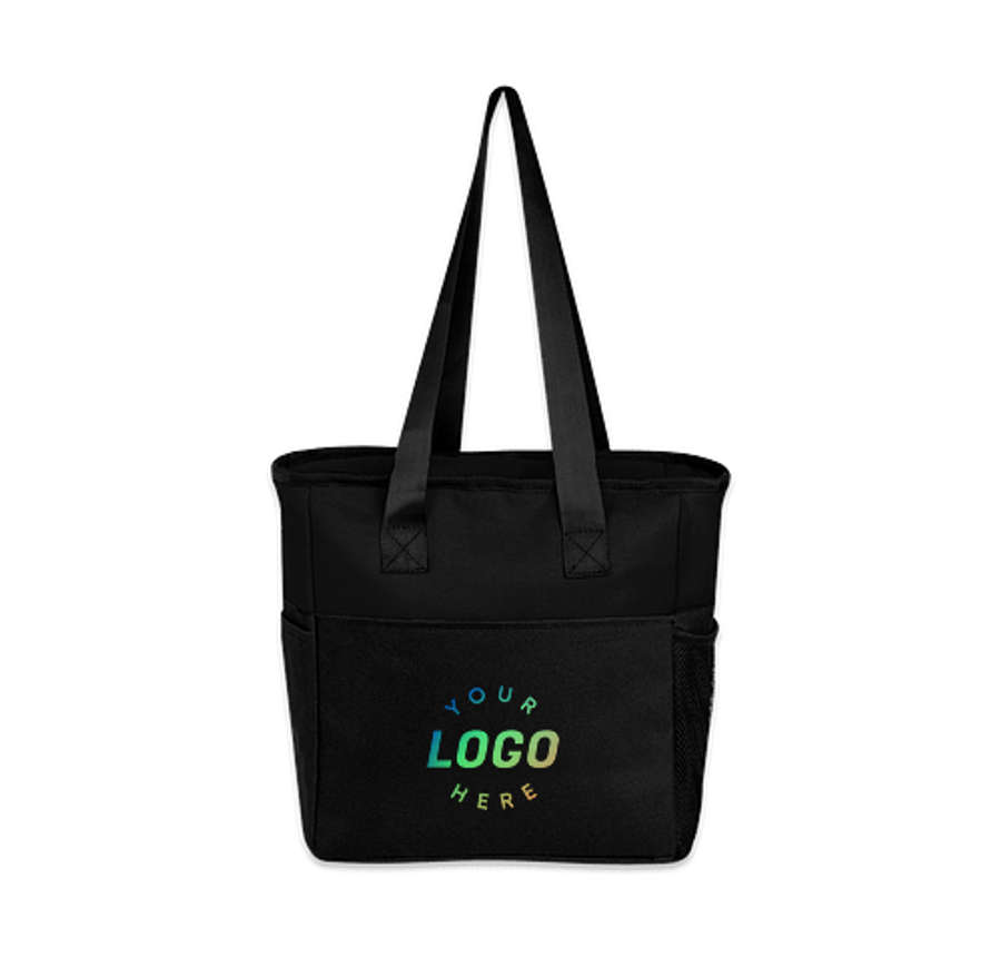 Sydney Recycled 12 Can Cooler Tote Bag in BLACK WITH BLACK