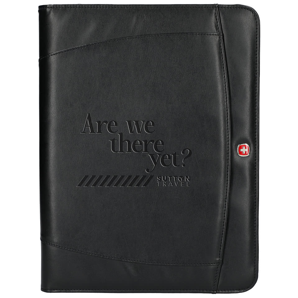 Debossed Wenger Recycled Zippered Padfolio