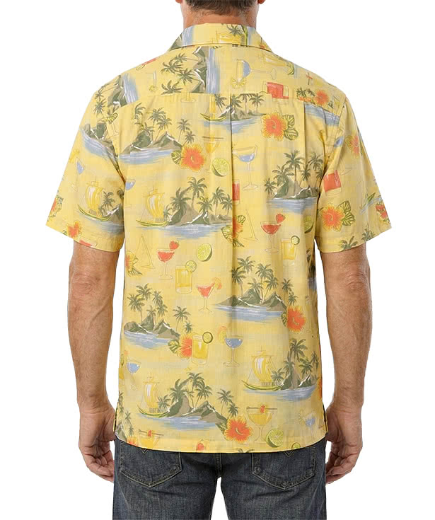 Blue Generation Cocktail Print Short Sleeve Camp Shirt