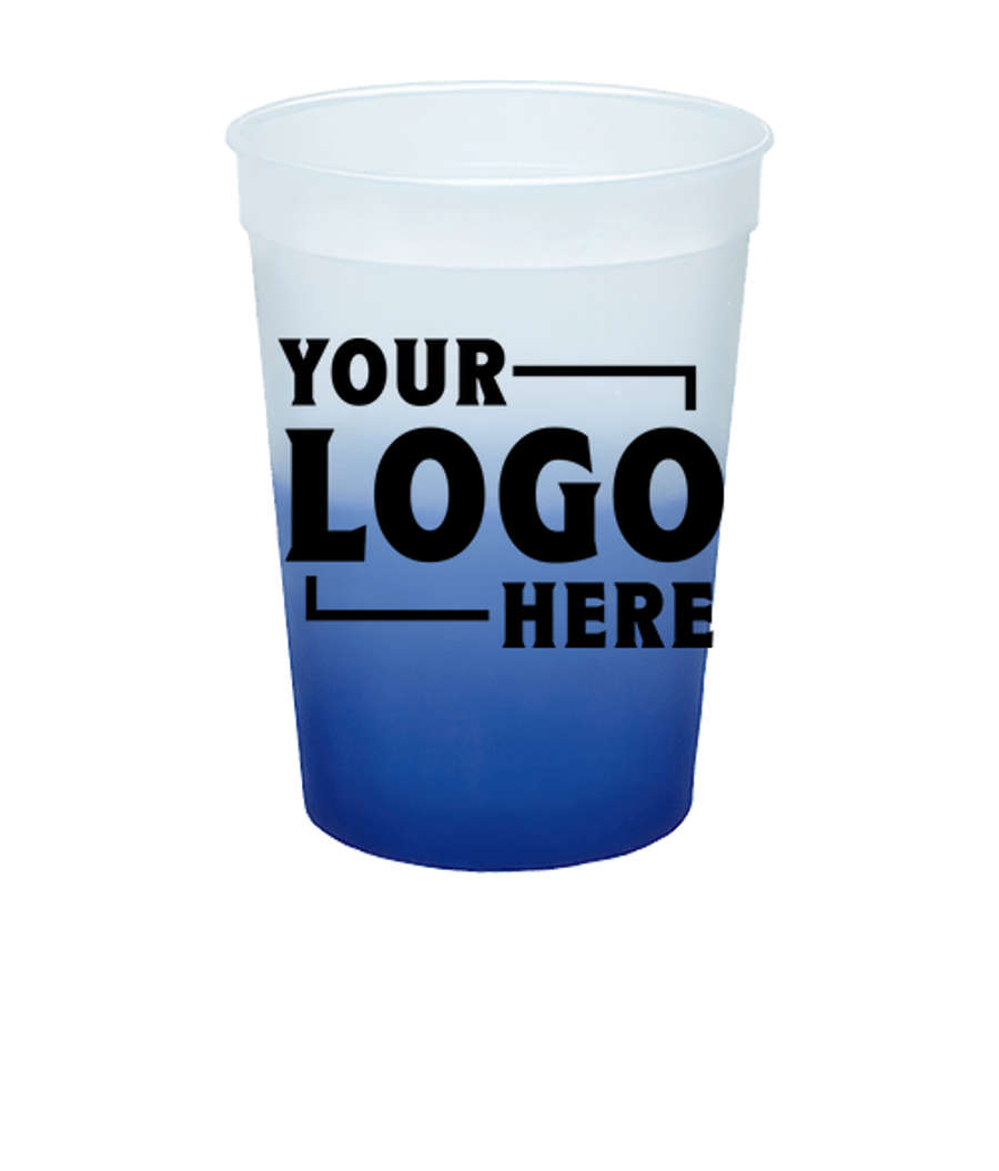 12 oz. Mood Plastic Stadium Cup in Frosted To Blue