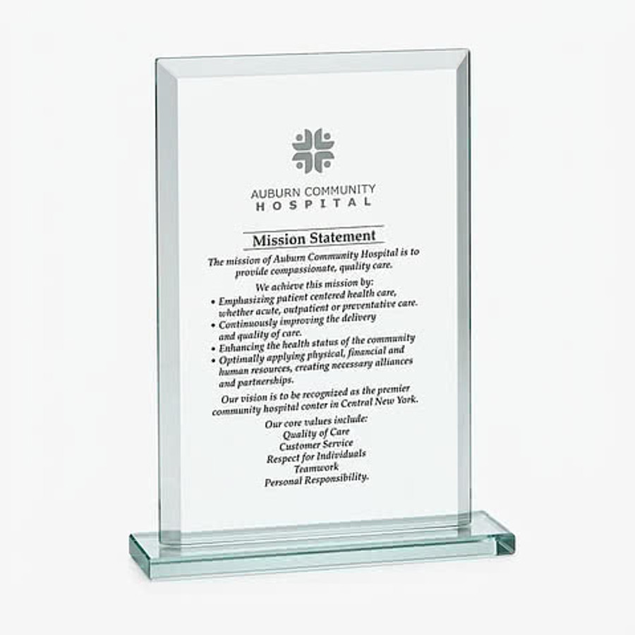 Beveled Rectangle - Large Award in Clear