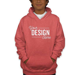 Gildan Youth Midweight 50/50 Pullover Hoodie - Color: Heather Sport Scarlet Red