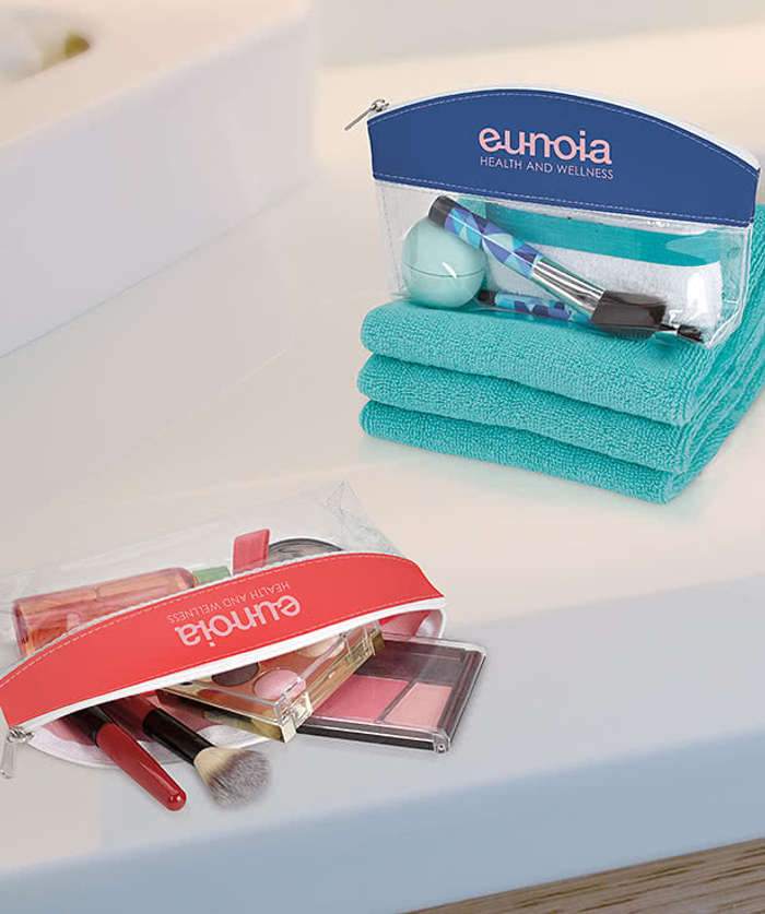 Bubble Top Clear Zippered Cosmetic Pouch
