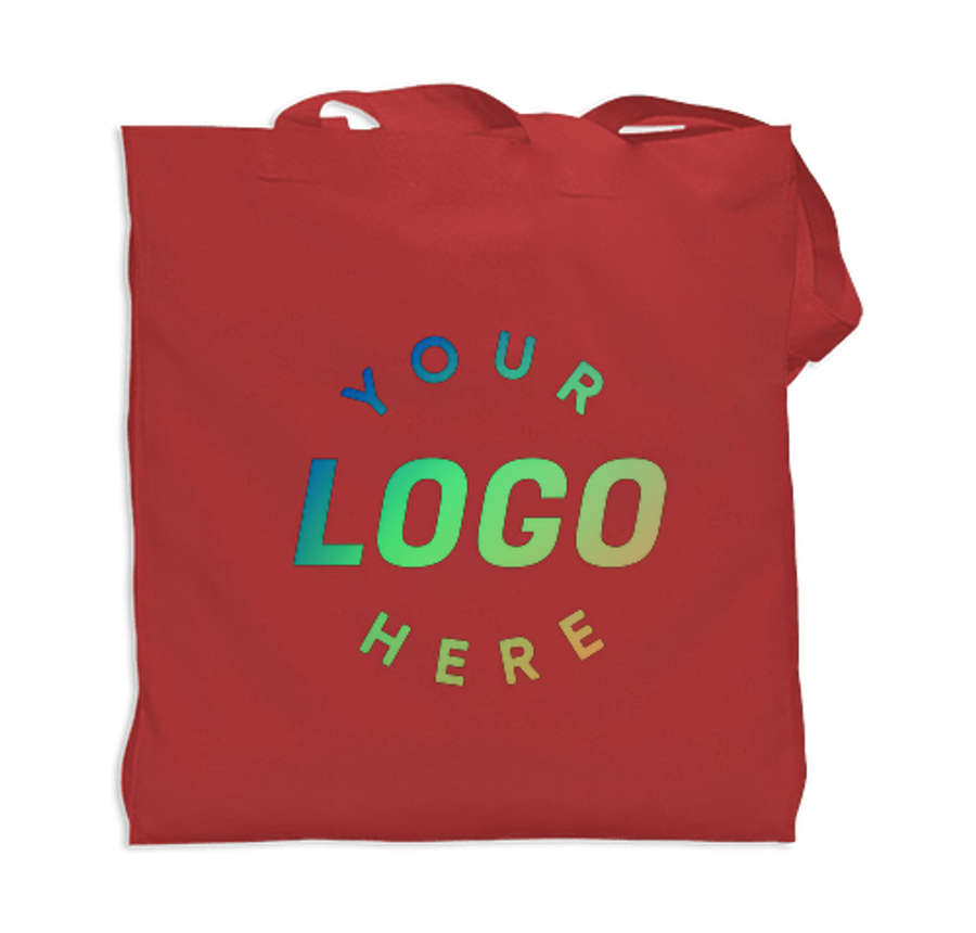 Full Color Colored Gusseted Cotton Tote Bag in Red