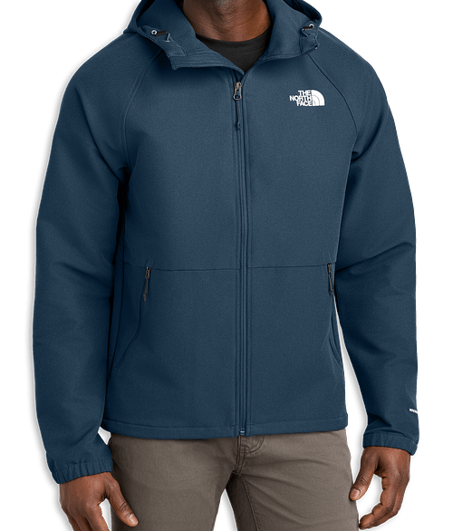 The North Face Barr Lake Hooded Soft Shell Jacket - Printed in Shady Blue Dark Heather