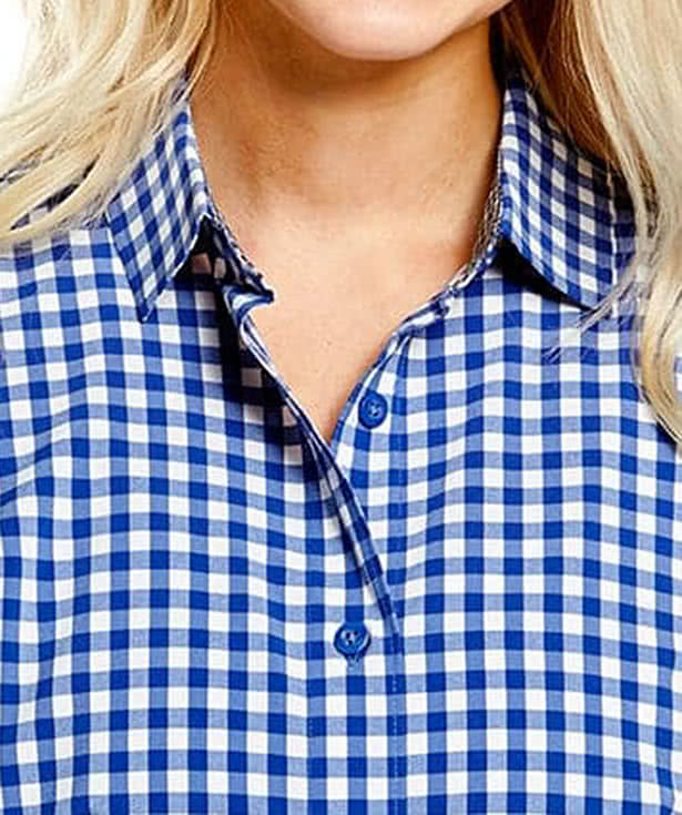Storm Creek Women's Influencer Wrinkle-Free Gingham Long Sleeve Dress Shirt