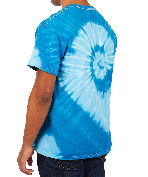 Dyenomite 100% Cotton Two-Tone Spiral Tie-Dye T-shirt