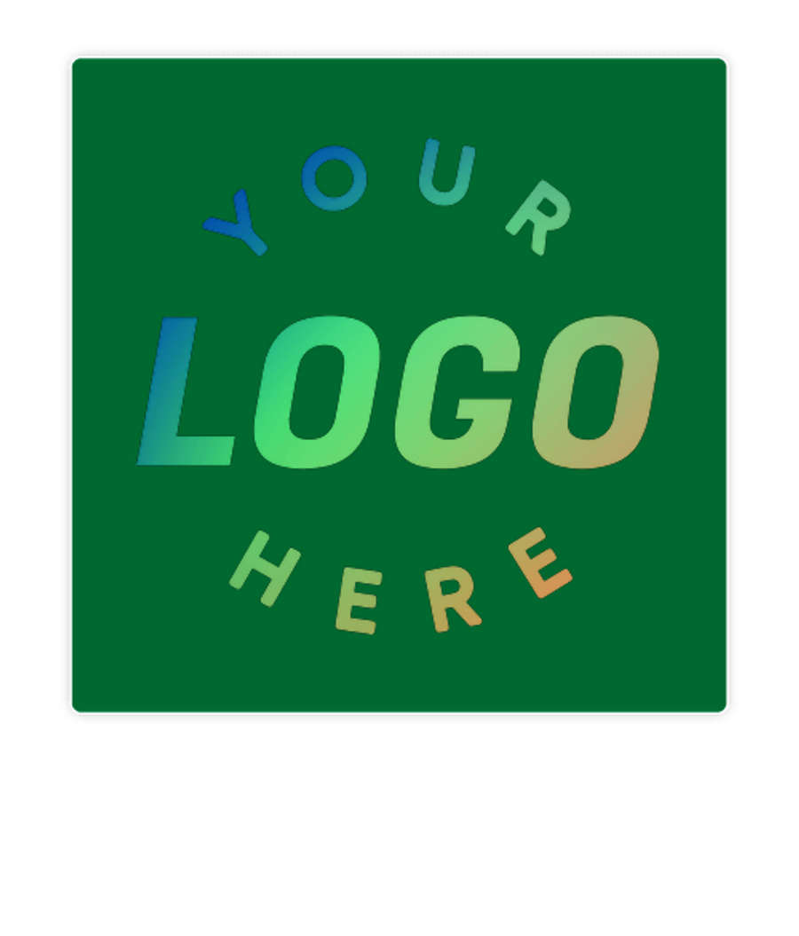 Full Color 3" Square Roll Labels (Roll of 500) in Kelly Green