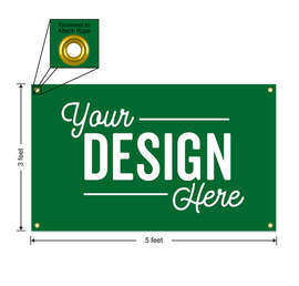 Full Color 5' x 3' Vinyl Banner - Color: Kelly Green