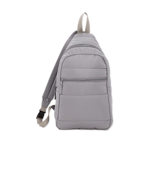 Puffer Recycled Sling Backpack in Gray