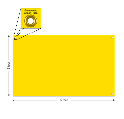 Full Color 5' x 3' Vinyl Banner - Color: Yellow