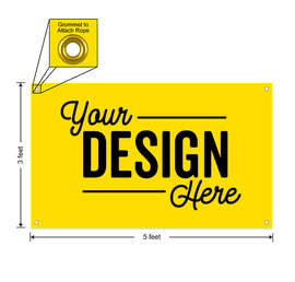 Full Color 5' x 3' Vinyl Banner - Color: Yellow