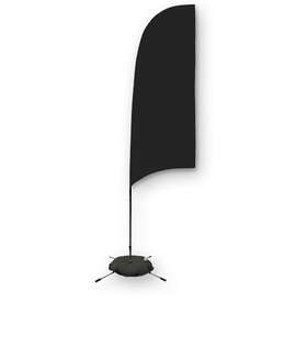 Full Color 9’ Streamline Razor Flag with Cross Base - Color: Black