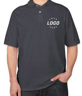 Jerzees Spotshield 50/50 Jersey Polo - Screen Printed - Color: Charcoal Grey