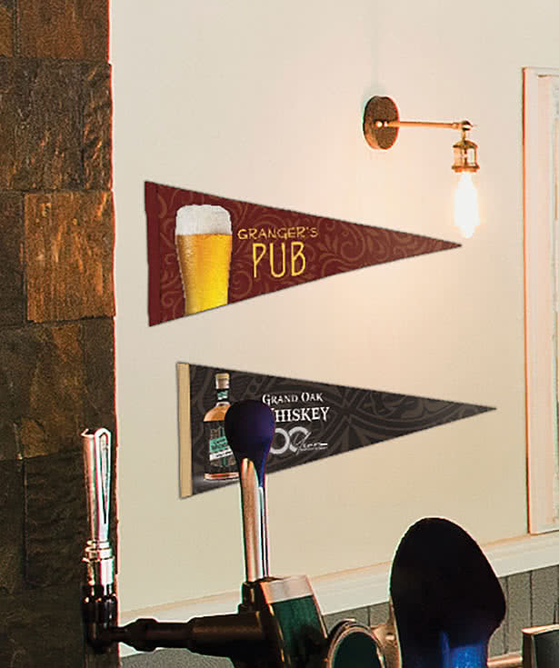 Full Color 9" x 24" Soft Felt Pennant