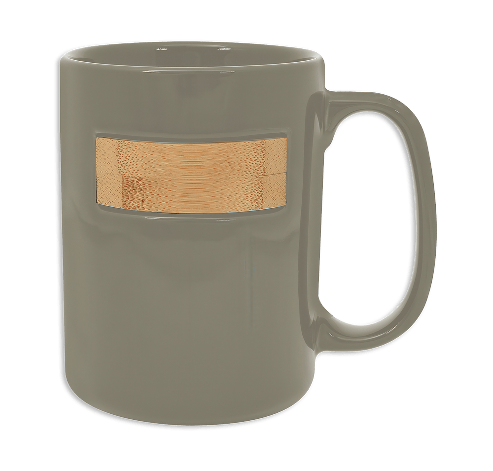 Laser Engraved 15 oz. Peek-A-Bamboo Stoneware Mug-default