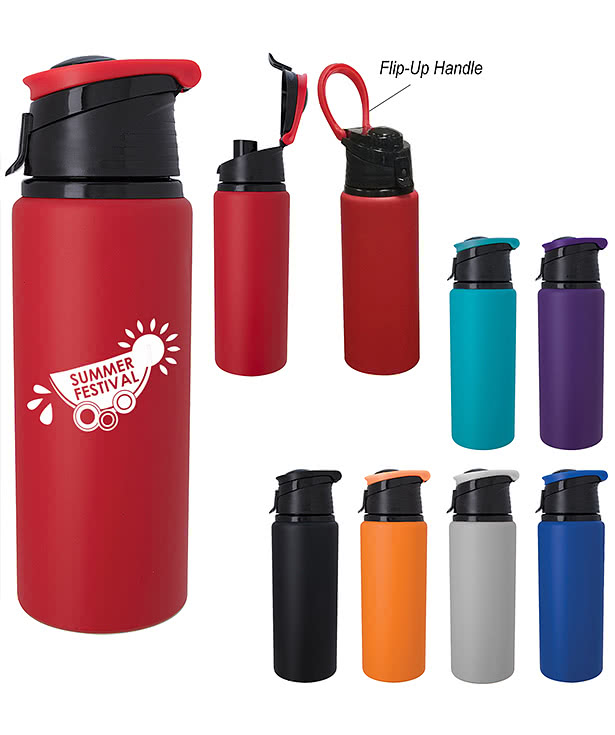 24 oz. Velvet Touch Aluminum Flip-Top Water Bottle