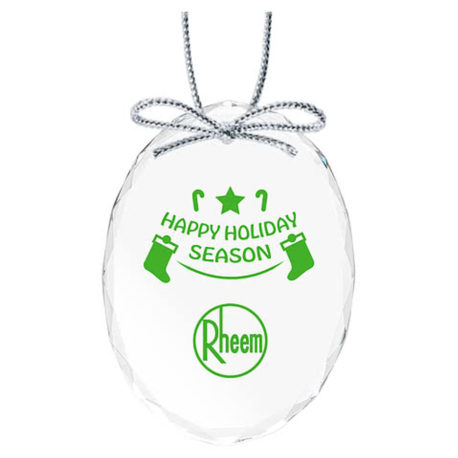 Optical Crystal Oval Ornament in Clear