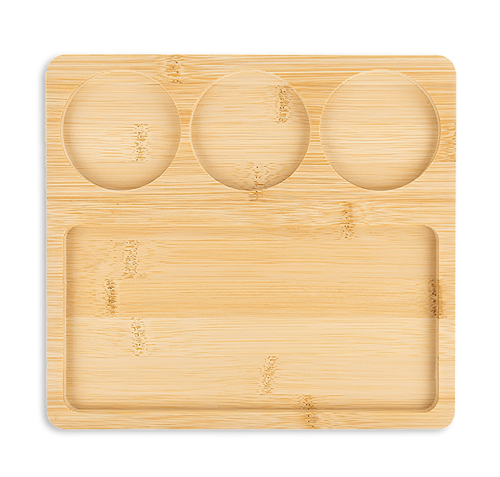 Laser Engraved Bamboo Serving Tray with Ceramic Bowls-default