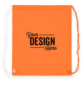 Spirit Two-Tone Drawstring Bag - Color: Orange / White
