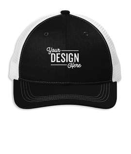 Port Authority Unstructured Snapback Trucker Hat - Color: Black / White