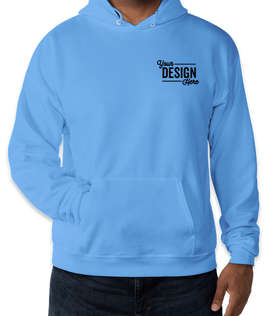 Embroidered Hanes EcoSmart 50/50 Pullover Hoodie - Color: Carolina Blue
