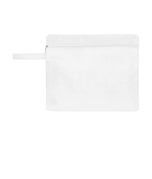 Full Color Utility Recycled Wet/Dry Travel Pouch in White