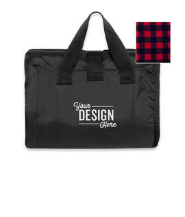Alpine Fleece Patterned Packable Picnic Blanket - Color: Red Buffalo