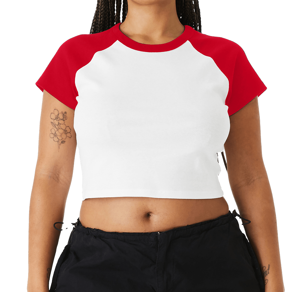 Bella + Canvas Women's Micro Rib Raglan Cropped T-shirt-default