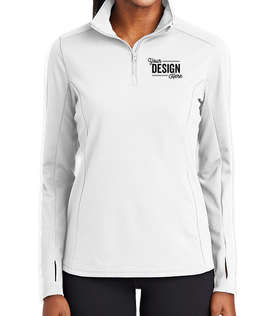 Sport-Tek Women's Sport-Wick Quarter Zip Performance Pullover - Color: White