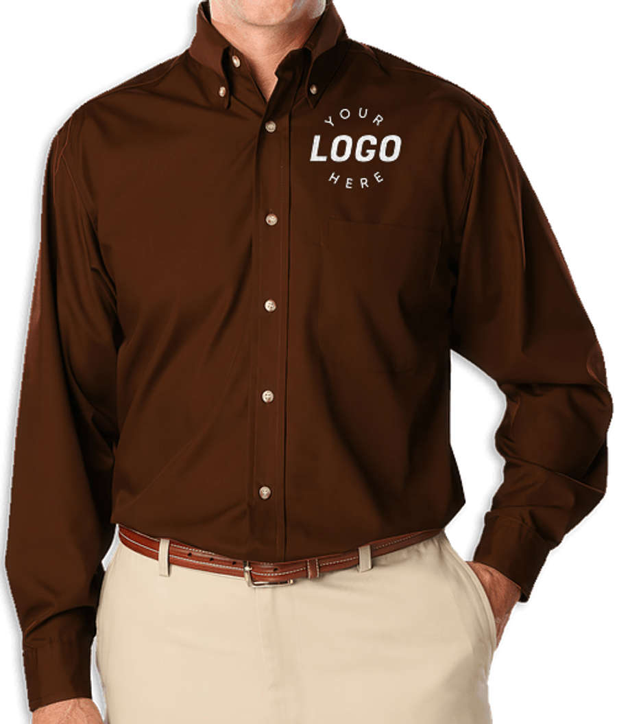 Blue Generation Tall Superblend Poplin Long Sleeve Dress Shirt in Chocolate