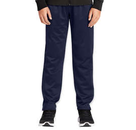 Sport-Tek Youth Tricot Tapered Warm-Up Pant - Color: True Navy