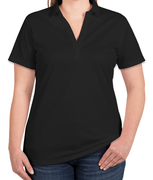 Port Authority Women's Silk Touch Performance Polo - Embroidered in Black