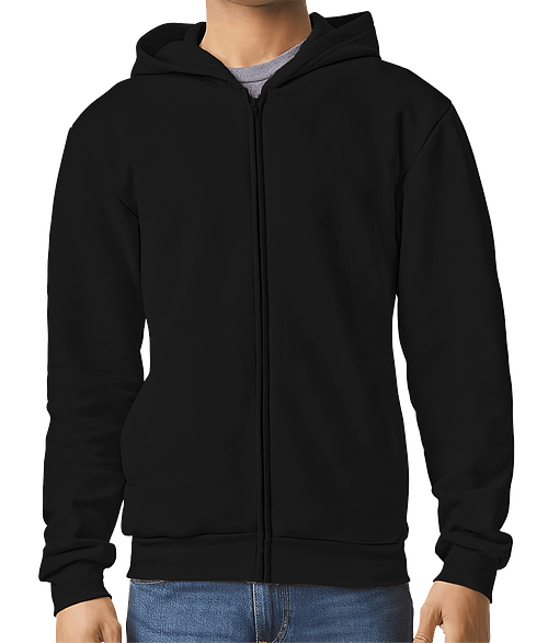 American Apparel ReFlex Fleece Zip Hoodie in Black
