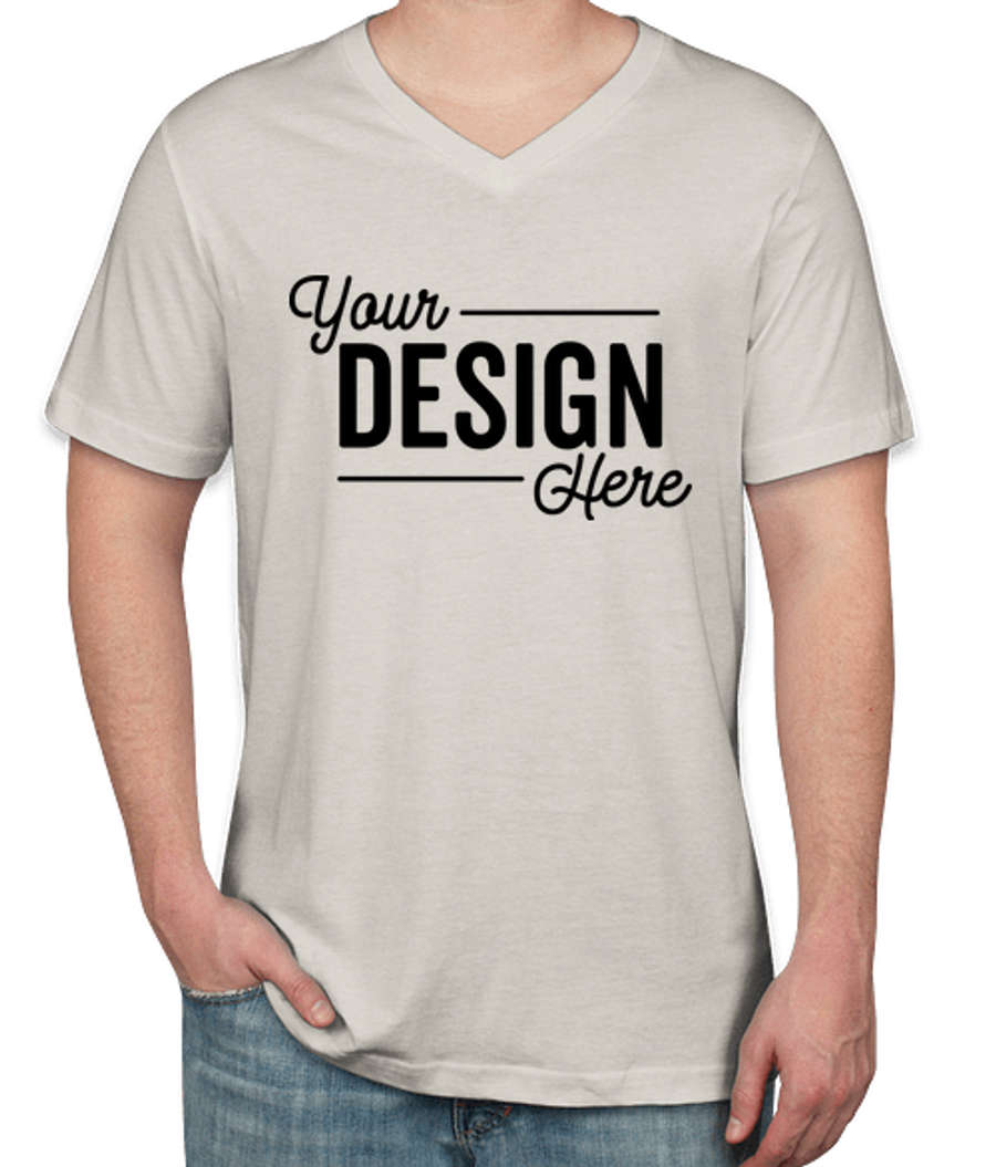 Bella + Canvas Jersey V-Neck T-shirt in Heather Dust