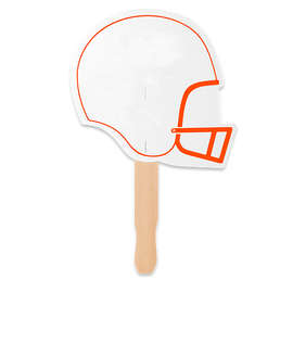 Full Color Helmet Shaped Hand Fan - Color: Orange