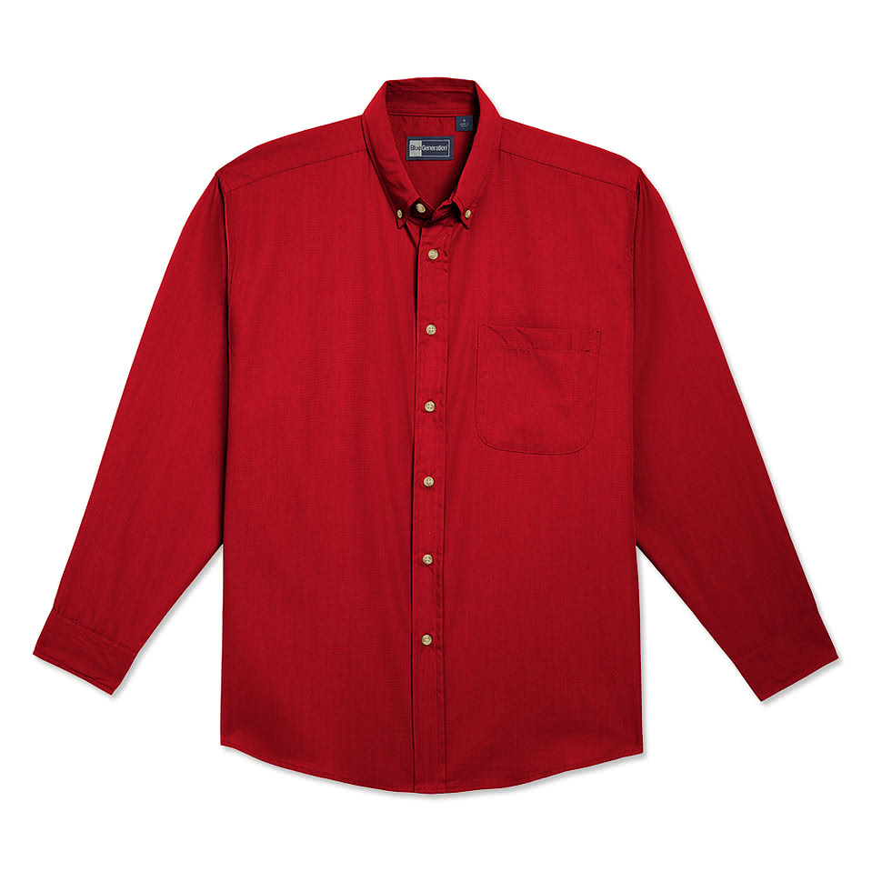 Blue Generation Colorfast Twill Long Sleeve Dress Shirt