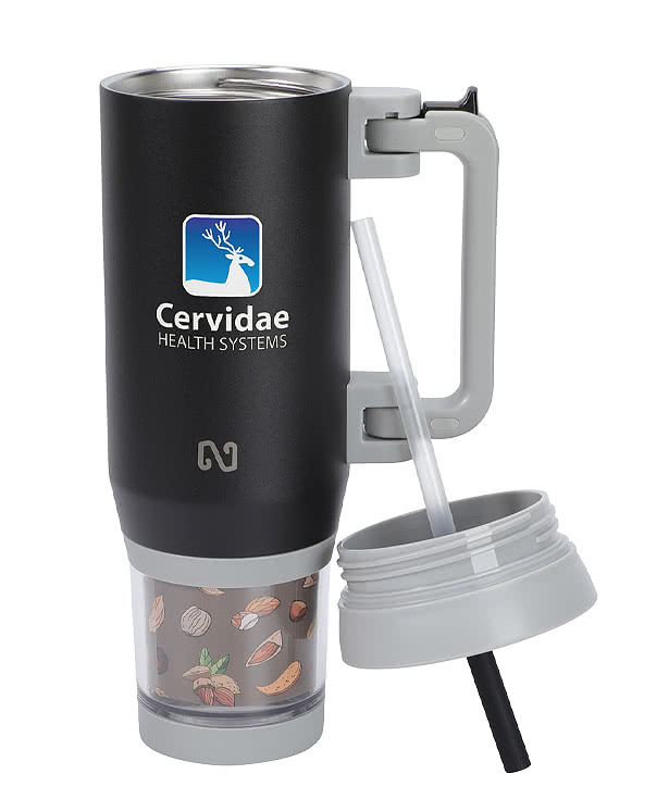 NAYAD 23 oz. Quest Insulated Tumbler with Foldable Handle & Snack Cup