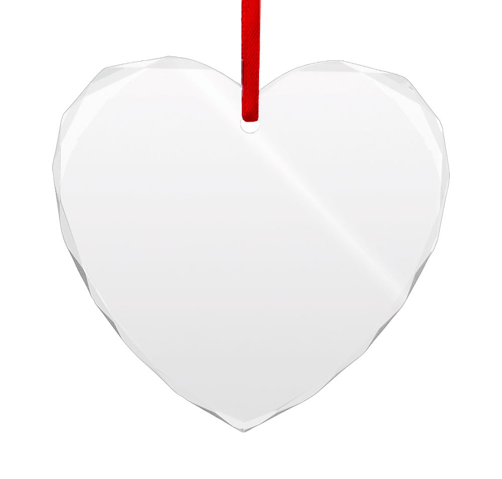 3" Mirrored Glass Heart Ornament-default