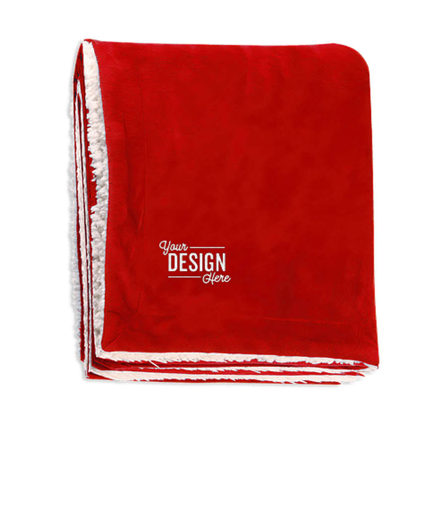 Sherpa Fleece Blanket in Red