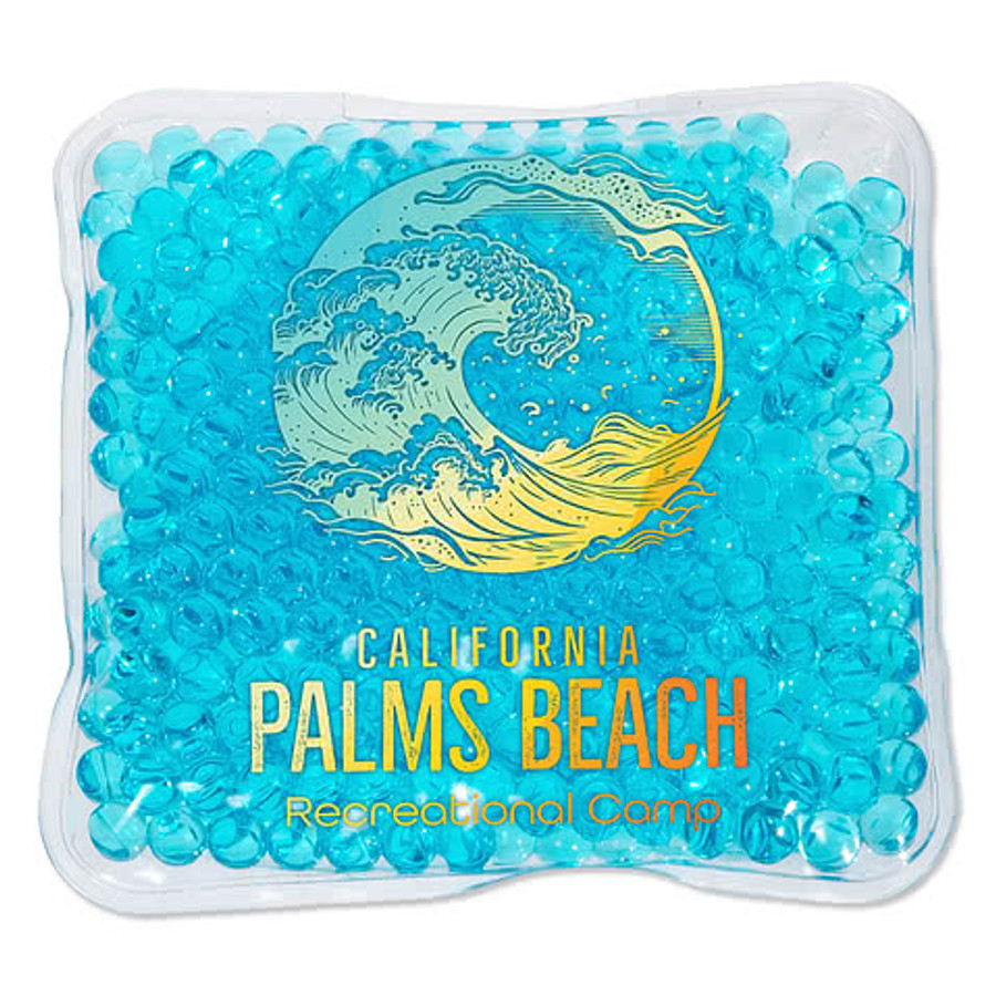 Full Color Square Aqua Pearls Hot/Cold Pack in Solid Black