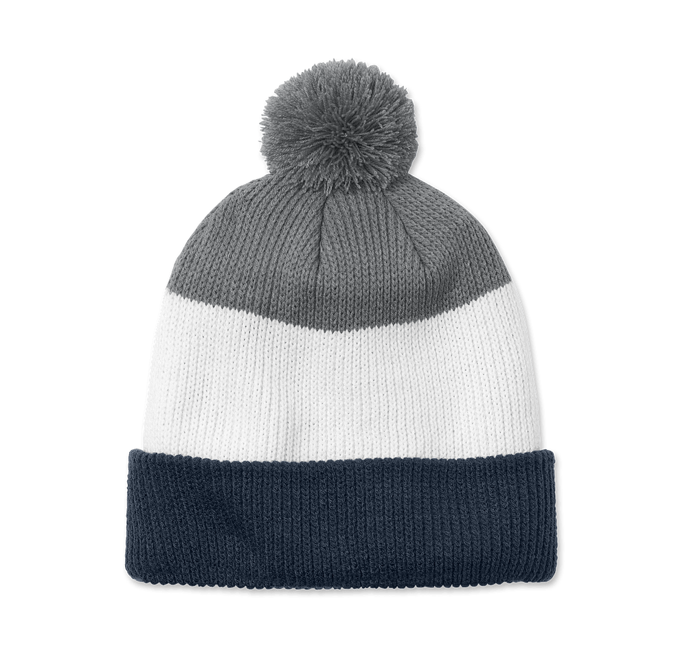 Port Authority Cozy Striped Pom Pom Beanie-default