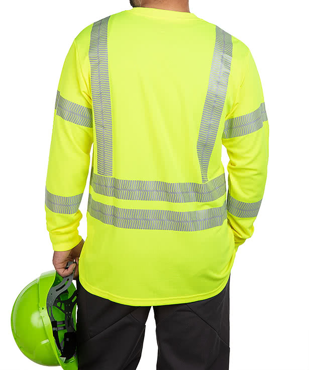 Red Kap Class 3 Hi-Vis Long Sleeve Safety Pocket T-shirt