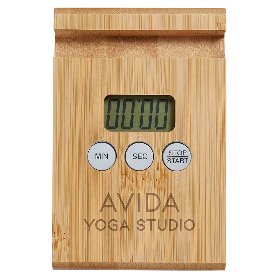 Laser Engraved Home & Table Bamboo Timer and Phone Stand