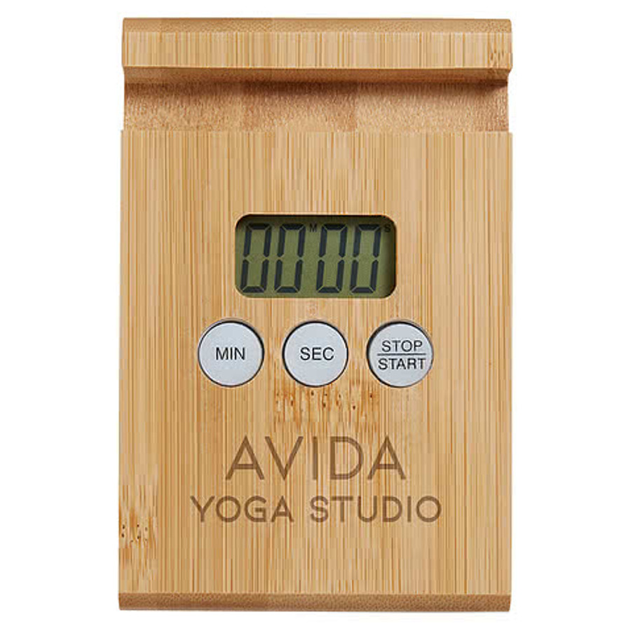 Laser Engraved Home & Table Bamboo Timer and Phone Stand