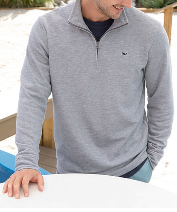 Vineyard Vines Saltwater Logo Quarter Zip Sweatshirt