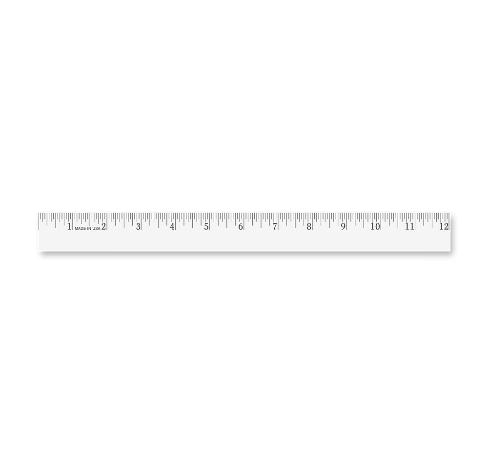 12" Enamel Wood English Scale Ruler-default