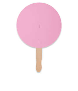 Full Color Circle Hand Fan - Color: Charity Pink