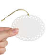 Full Color Horizontal Oval Doily Ceramic Ornament