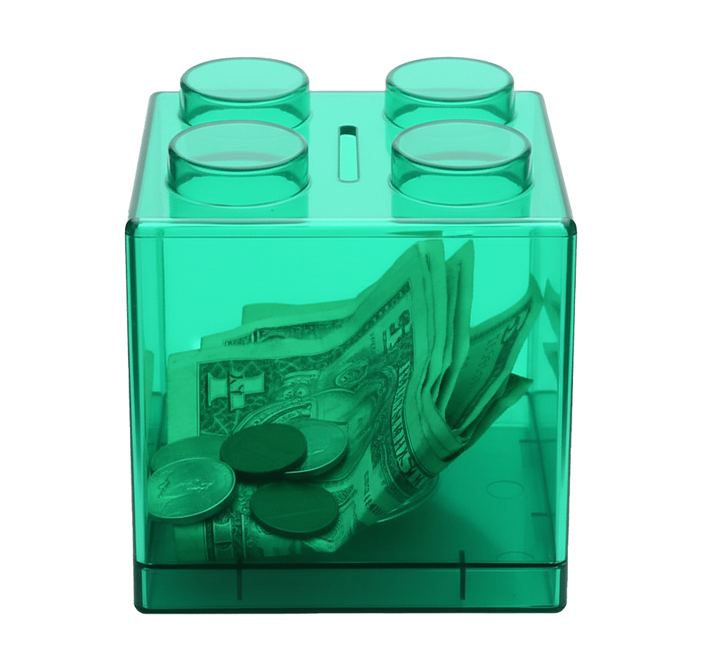 Money Stack Building Block Coin Bank-default